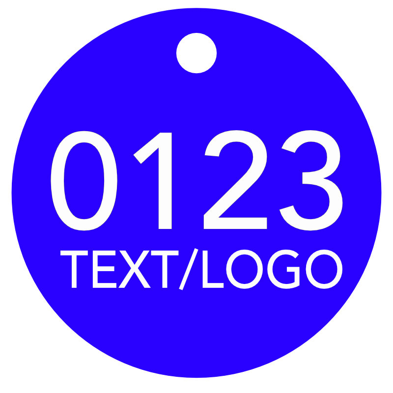 Baumnummer, Ronde, Werkzeugmarke, ø 40 mm, Stärke 1 mm, Aluminium eloxiert, 2-3-zeilige Laserbeschriftung