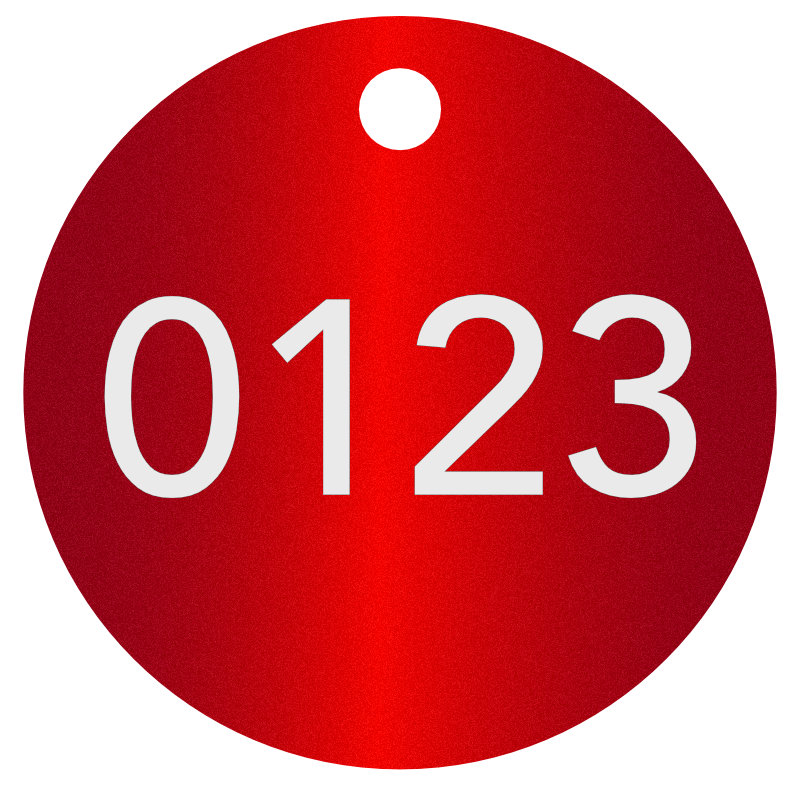 Baumplakette, Baumschild, ø 50 mm, Stärke 1 mm, Aluminium matt eloxiert, fortl. Nummeriert, Laserbeschriftung