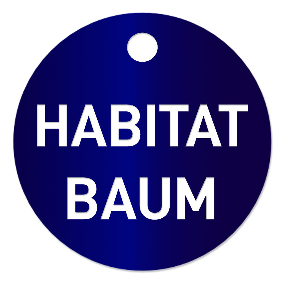 Habitatbaum-ohne-nummer-blau Habitatbaum Baumplakette Baummarke Plakette 40mm, blau