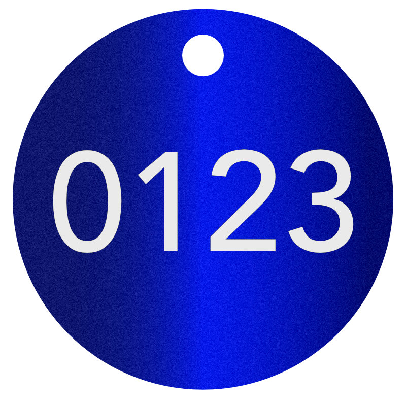 Baummarken, Baumplaketten, ø 40 mm, Stärke 1 mm, Aluminium eloxiert, Laserbeschriftung