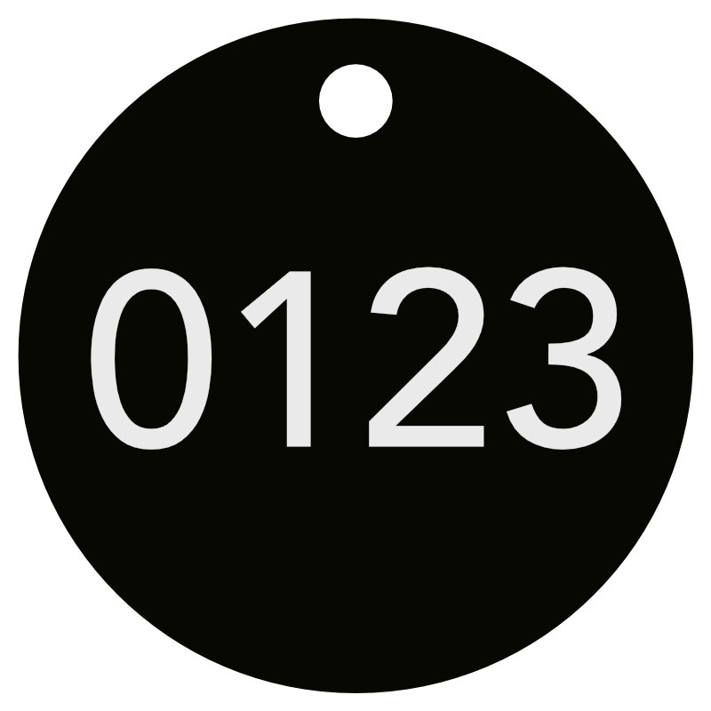 Baumplakette, Baumschild, ø 50 mm, Stärke 1 mm, Aluminium matt eloxiert, fortl. Nummeriert, Laserbeschriftung