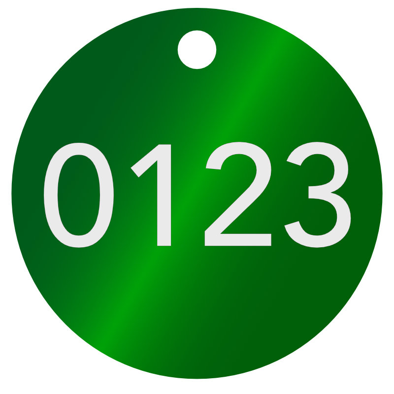 Baummarken, Baumplaketten, ø 40 mm, Stärke 1 mm, Aluminium eloxiert, Laserbeschriftung