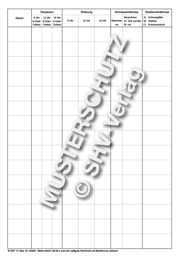 Streubuch für den Straßen-Winterdienst A4 3